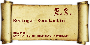 Rosinger Konstantin névjegykártya